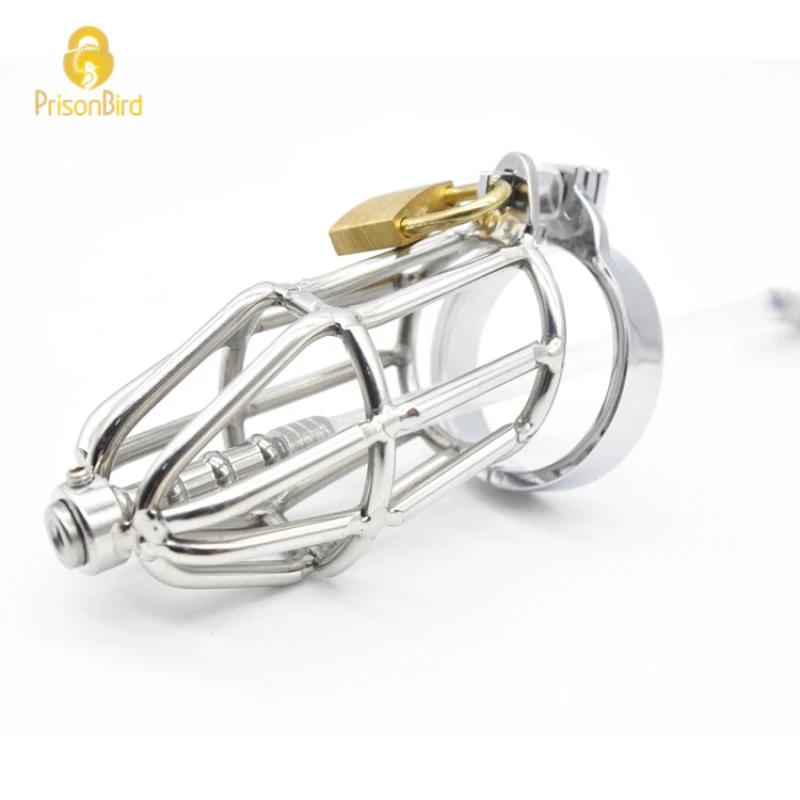 CHASTE BIRD New Male Metal Stainless Steel Chastity Device Cock Cage Penis Belt With Ring Adult Sex Toys BDSM A311