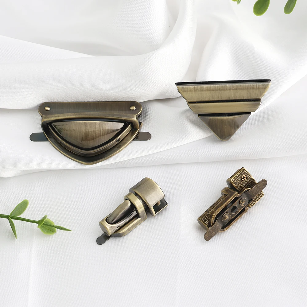 5/10/20PCS Metal Rectangle Press Push Lock For Handbags Bag Briefcase Spring Lock Snap Decorative Clasps Repair Kit Accessories