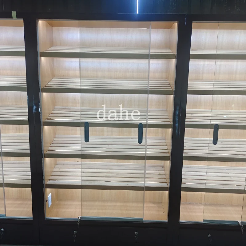 custom.Commercial Cigar Display Showcase Store Sliding Door Cigar Humidor Display Cigar Humidor Cabinets for Smoke Shop
