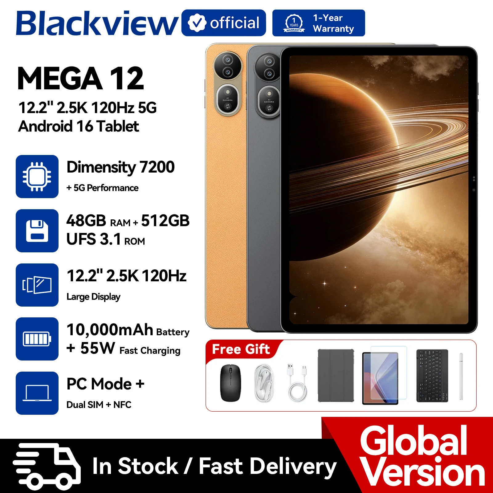 Blackview MEGA 12 Smart Tablet PC 12.2