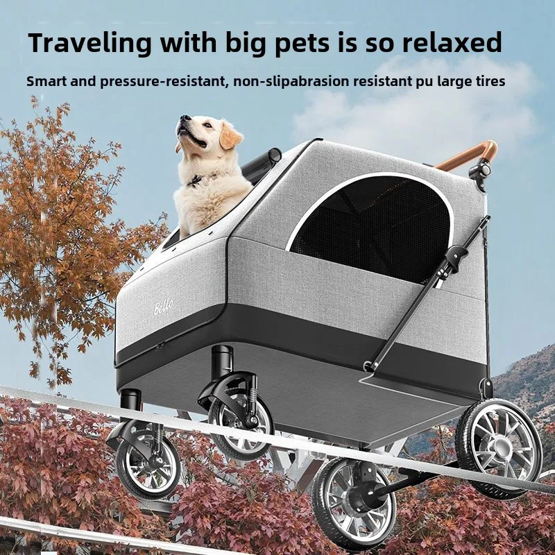 

Factory Direct Large Oxford Pet Stroller All-In-One Foldable Outdoor Dog Transportation For Cats Cross-Border Wholesale