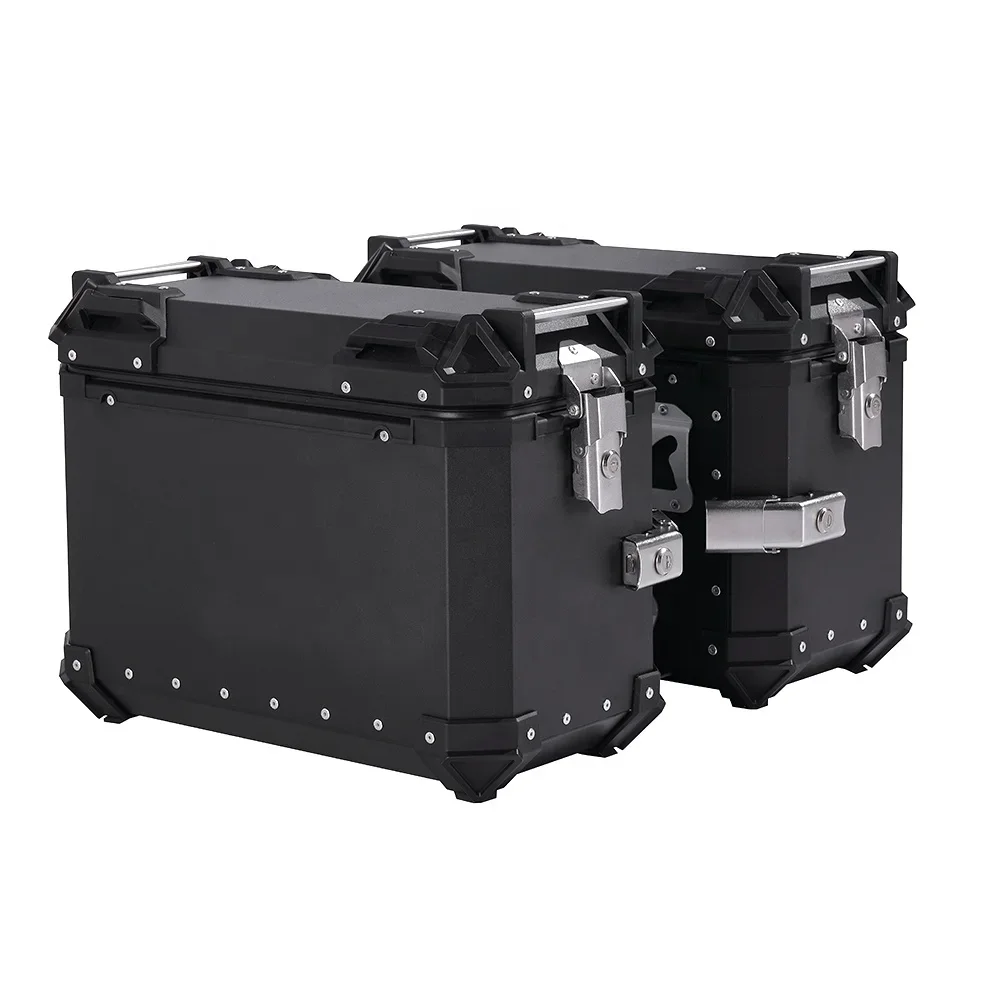 Racepro 30 liter black aluminum motorbike pannier storage luggage cases motorcycle side boxes