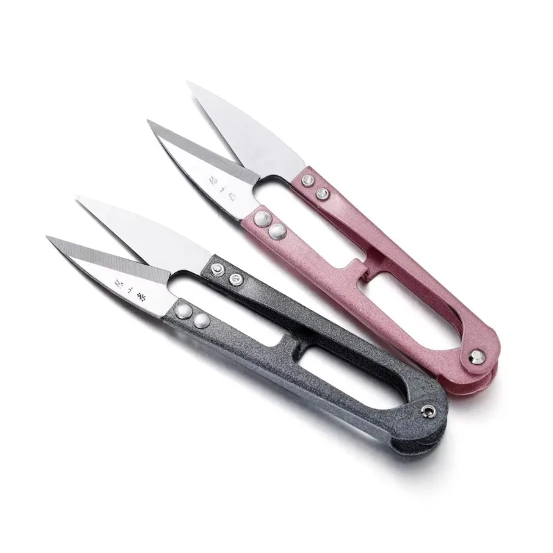 1 قطعة متعدد الألوان التشذيب الخياطة مقص U شكل كليبرز الغزل الفولاذ المقاوم للصدأ DIY بها بنفسك مجوهرات الحرفية صنع مقص خياط أداة