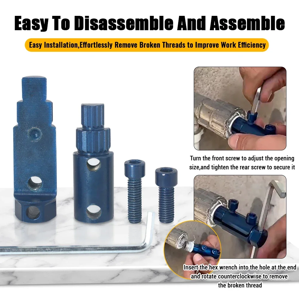 for 1/2-3/4-1 inch  Broken Pipe Thread Extractor DN15/20/25 Pipes Thread Removal Tool for Broken Threads in Faucets/Angle Valves