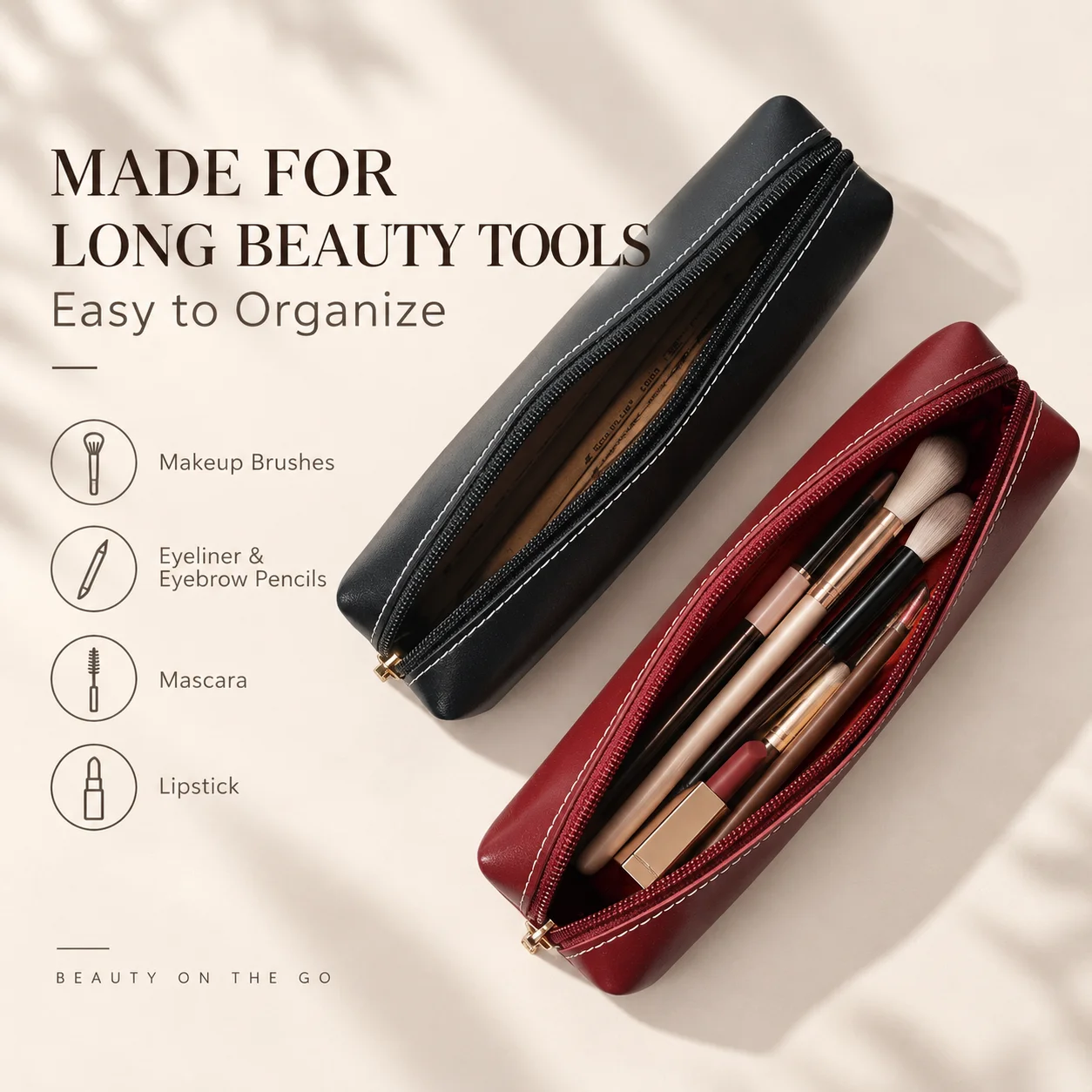 Makeup Bag Makeup Brush Pouch Portable Cosmetic Organizer Multi-Use Pencil Case Travel Storage Bag