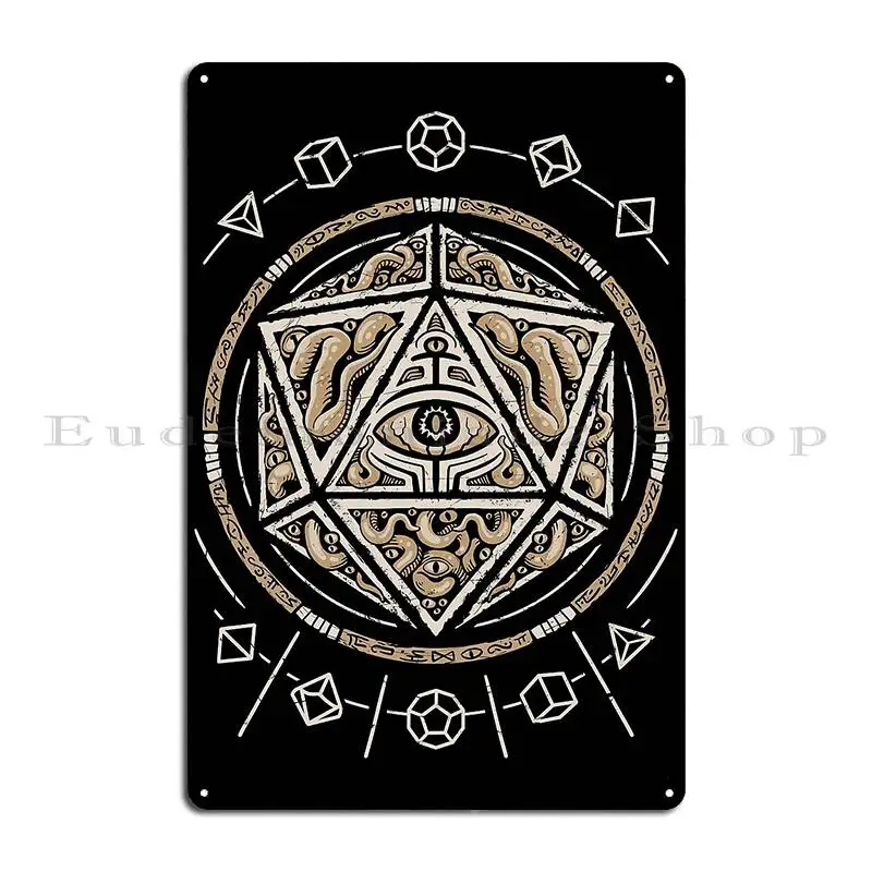 Cthulhu Eldritch D20 Metal Sign Poster Wall Decor Printing Garage Living Room Living Room Tin Sign Poster