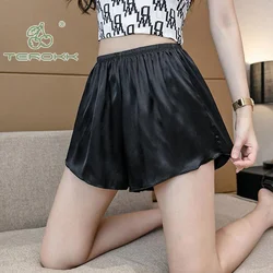 Fashion Casual High Waist Safety Shorts Summer Loose Lace Satin Home Comfortable Shorts For Women Girls Under Skirt Panties