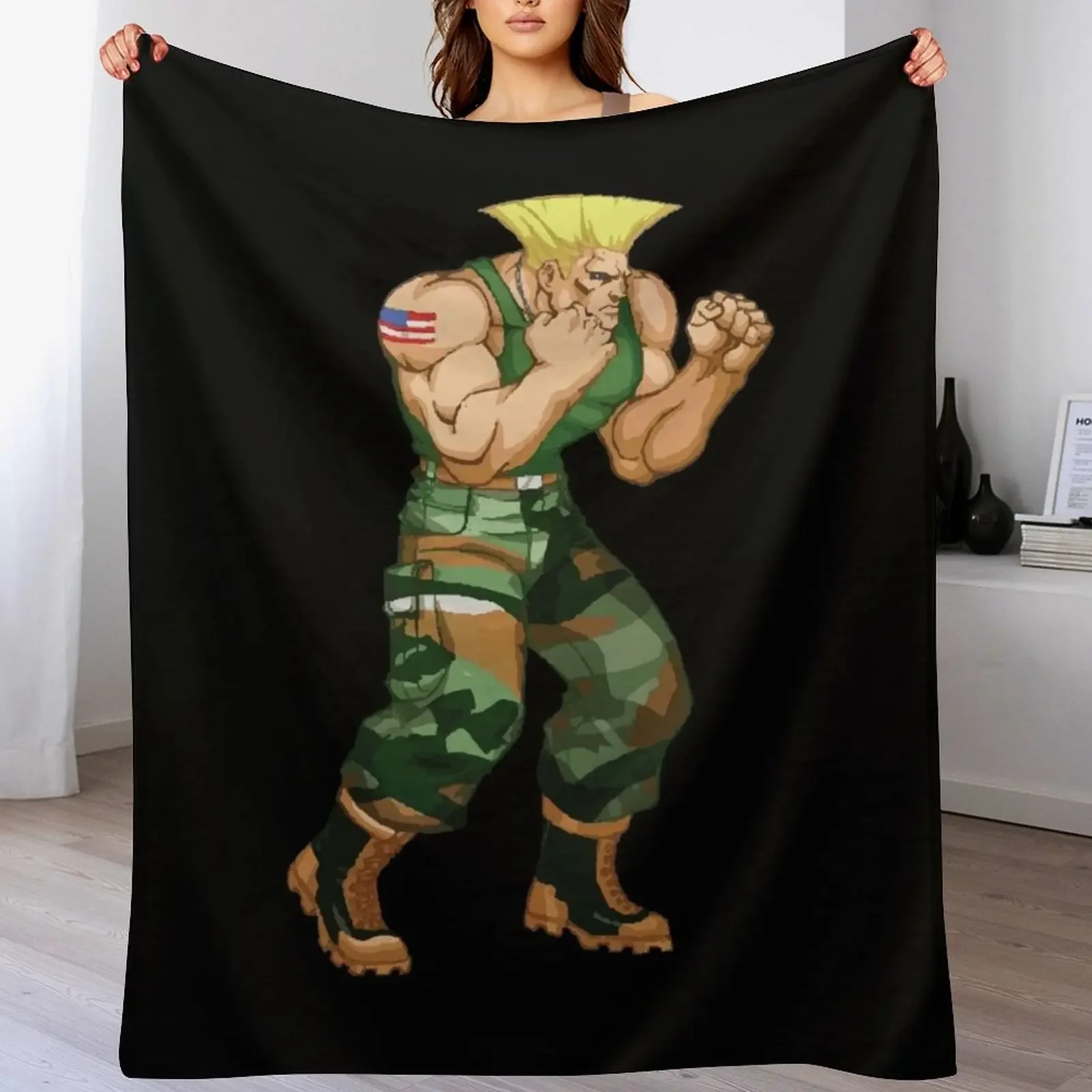 

guile Throw Blanket anime Beautifuls Luxury Throw Softest Blankets