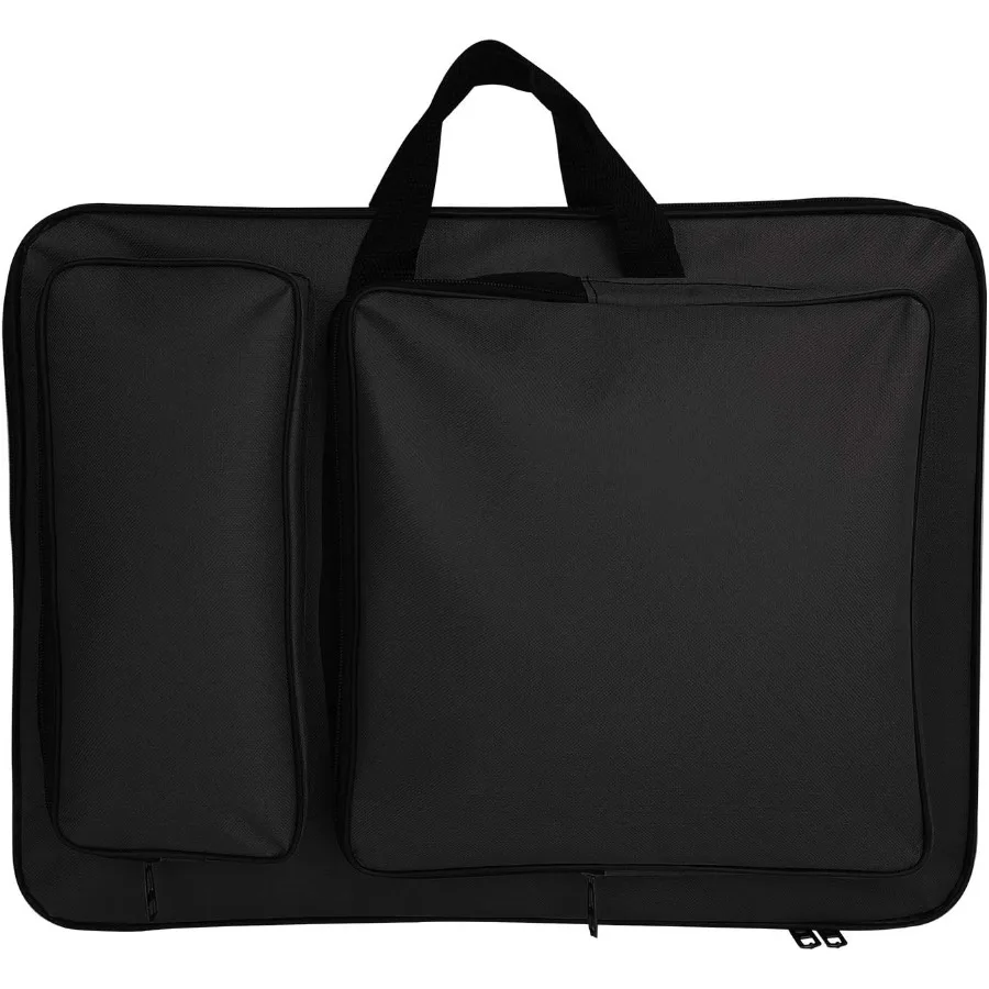 JIAHG Bolsa de transporte de portafolio de arte resistente al agua para trabajo de arte A3, bolsa portátil para tablero de dibujo con compartimentos interiores, ideal para