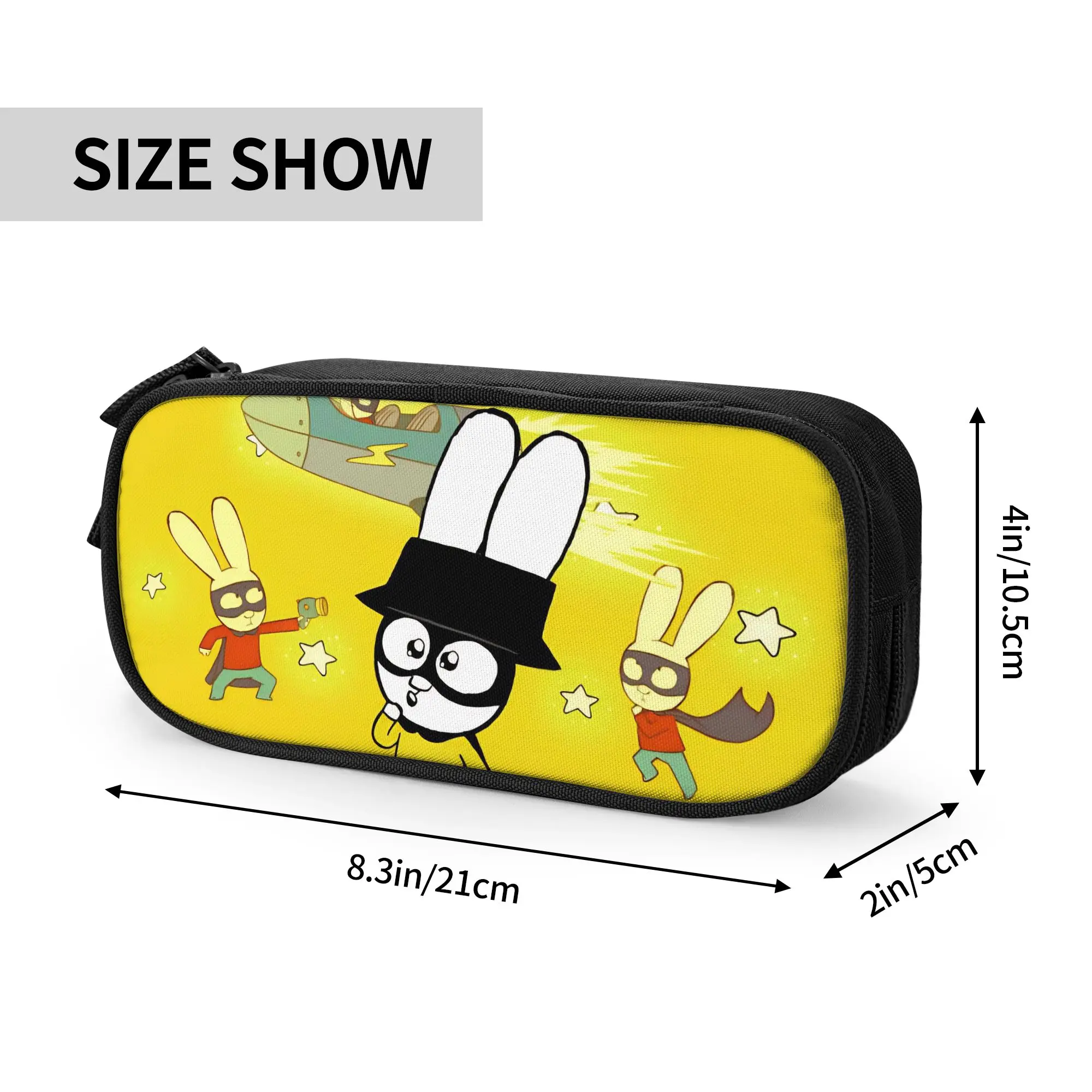 Simons Super Rabbit Cute Cartoon  Pencil Case Classic  Bunny  Pen Bag Girls Boys Big Capacity Office Zipper Pencilcases