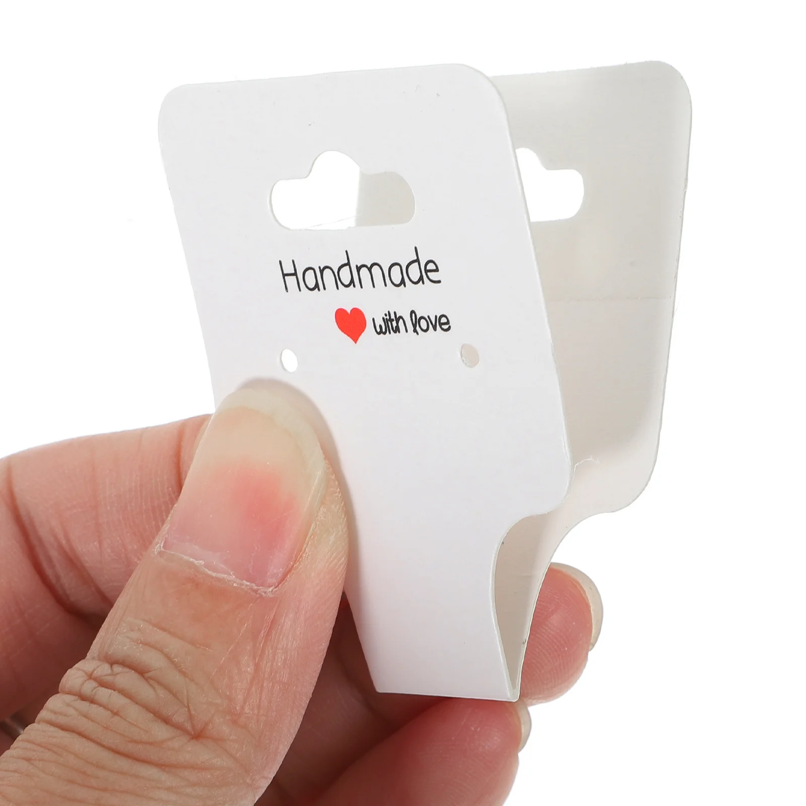 

100Pcs Kraft Paper Jewelry Display Cards Necklace Folding Bracelet Holder Cards for Necklace Ring Display Packaging Supplies