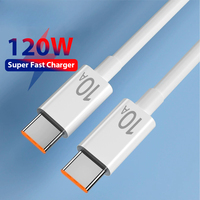 120W 10A C To C Type-C Cable Fast Charging Charger Wire Cord For iPhone 15 iPad Samsung Xiaomi USB C Fast Charging Phone Cable