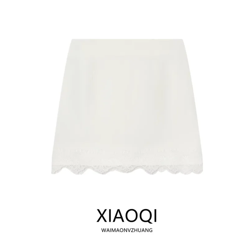 High Waist Straight Cut Skirt Lace Detailing New Summer Collection Women's Fashion Sensation Quality Fabric Spring Summer