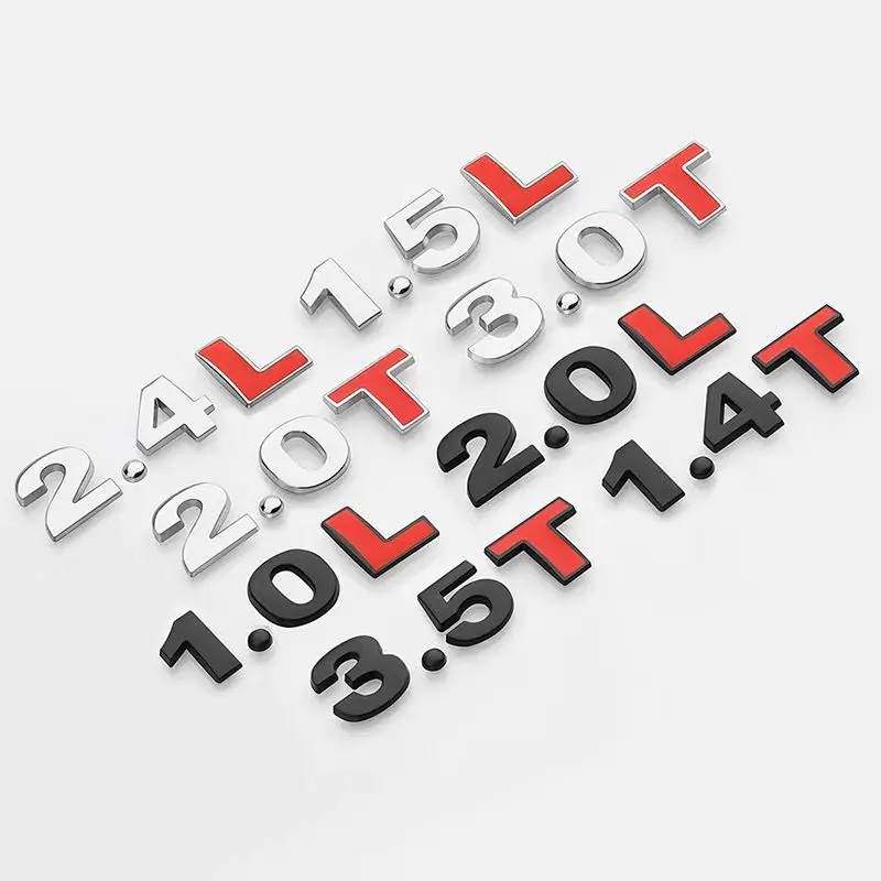 

Car Displacement Standard Decal 1.0 1.2 1.4 1.5 1.6 1.8 2.0 2.2 2.4 2.5 2.8 3.0 T Trunk Badge Emblem Metal Stickers Accessories