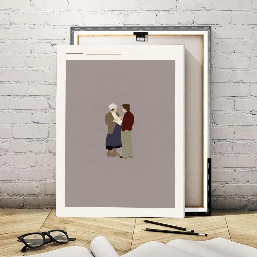 Minimalist Movie Fiction Dirty Dancing Framed Wall Painting Canvas Art Poster Solid Wood Frame for Room Living Home Decor Gift