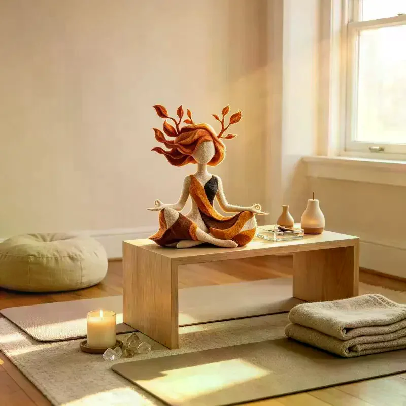 Serenity Growth Meditation Figurine Aesthetic Mindfulness Abstract Yoga Sculpture Inner Peace Home Decor Statue Bedroom Resin
