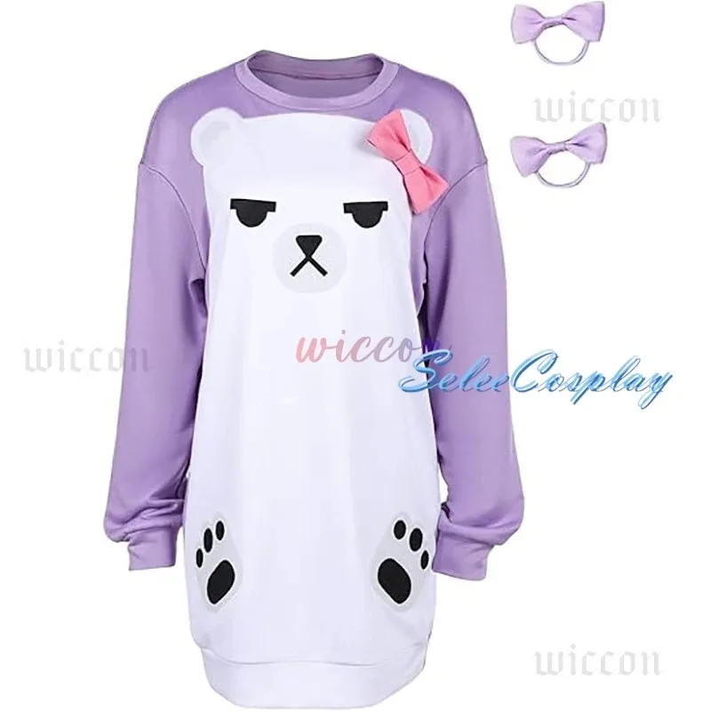 

CyKPop Mira Cosplay Sleepwear Purple Pajamas Demon Movie Hunters Women Girls Roleplay Hoodie Hair Loops Halloween Cosplay Costum