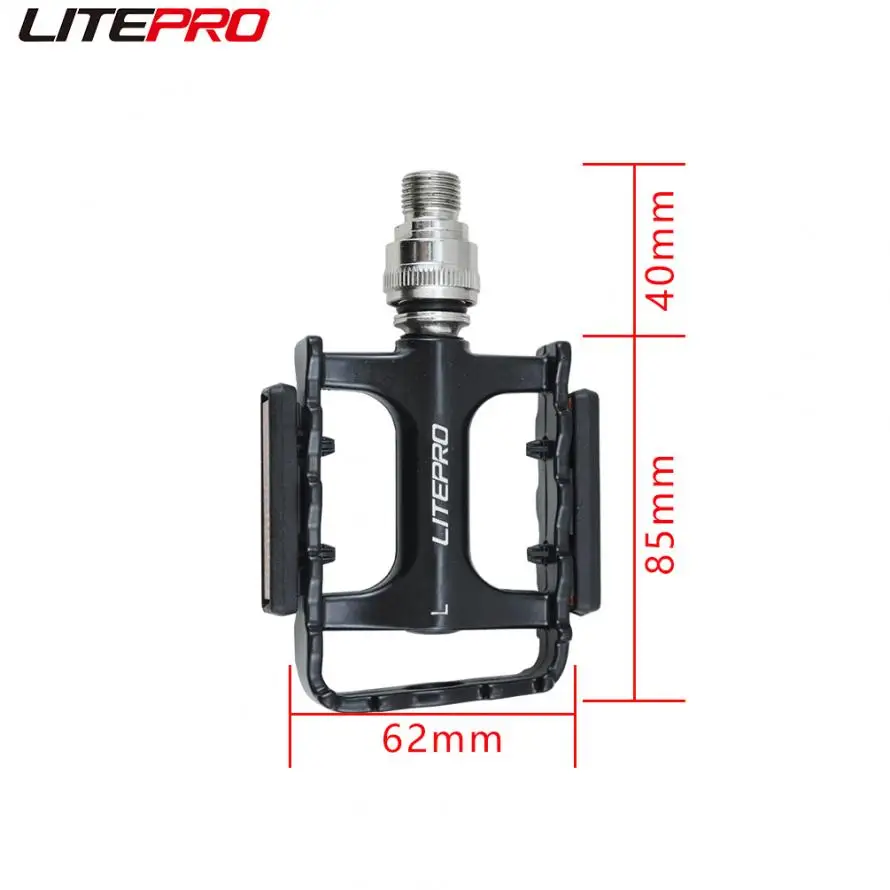 Litepro MTB Bicycle Steel Axle Quick Release Pedal  For Brompton Folding Bike 14mm Thread Sealed Bearing Pedals