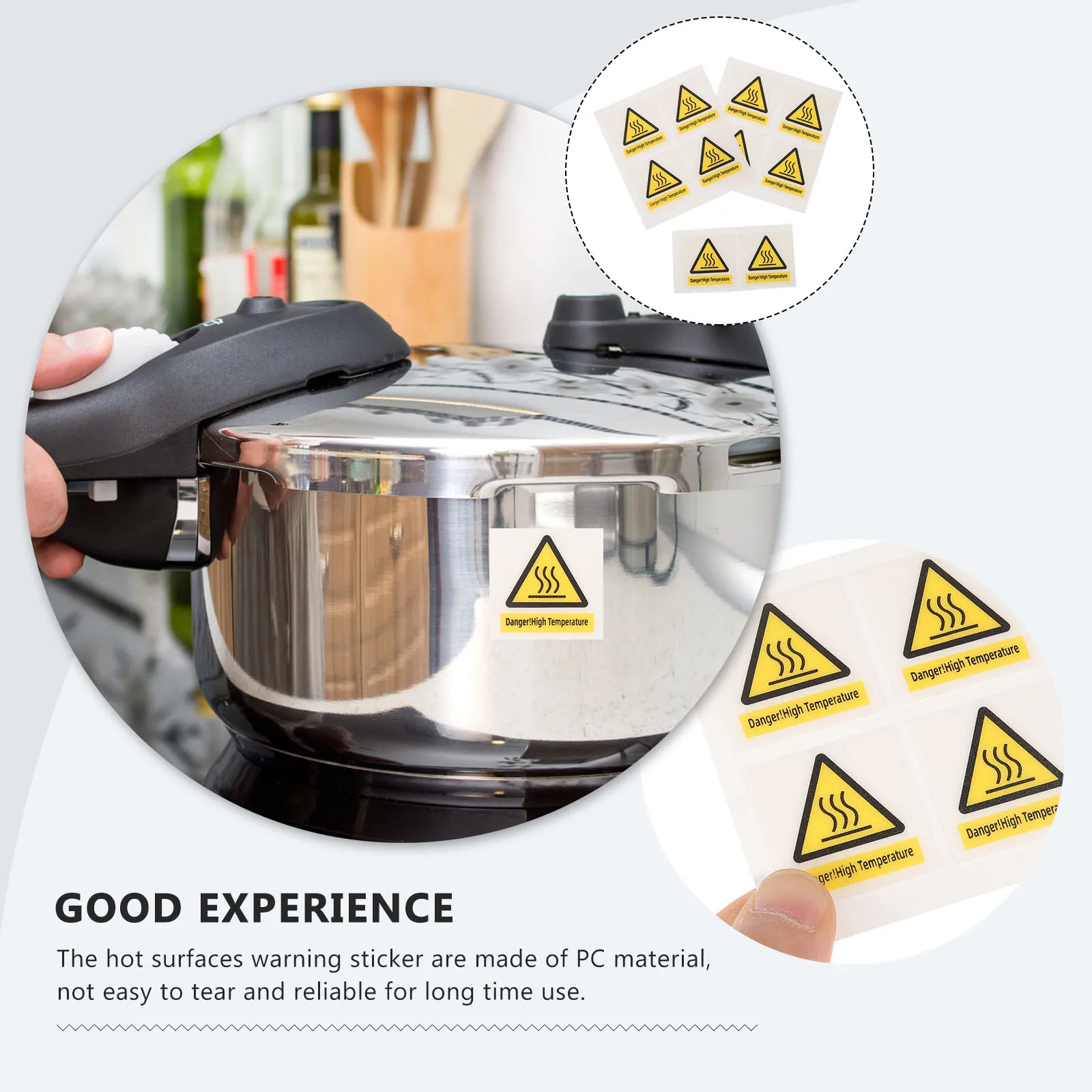 10pcs High Temperature Warning Labels 30x30mm Safety Stickers Equipment Decals Scald Signs Caution Hot Surface Matte PC Material