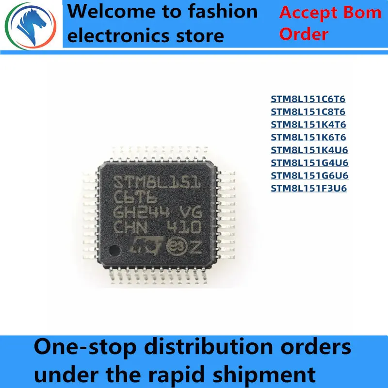 100% New STM8L151C6T6 STM8L151C8T6 STM8L151K4T6 STM8L151K6T6 STM8L151K4U6 STM8L151G4U6 STM8L151G6U6 STM8L151F3U6 original chips