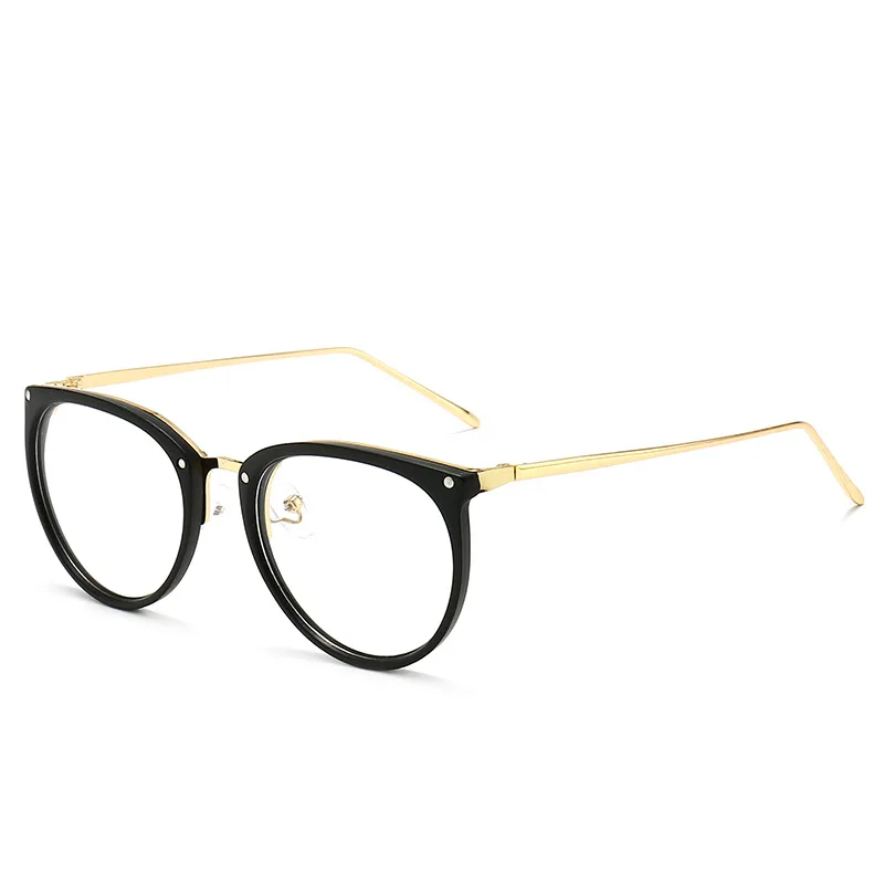 Monturas de gafas transparentes negras para mujer, nuevas gafas redondas Vintage Compter, gafas de ojo de gato para mujer, gafas para hombre