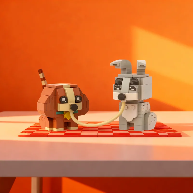 192 pièces, figurine Lady The Tramp de la série BrickHeadz, modèle de construction, jouet, idée de cadeau de Noël, projet de bricolage, anniversaire, assemblage 3D, à faire soi-même.