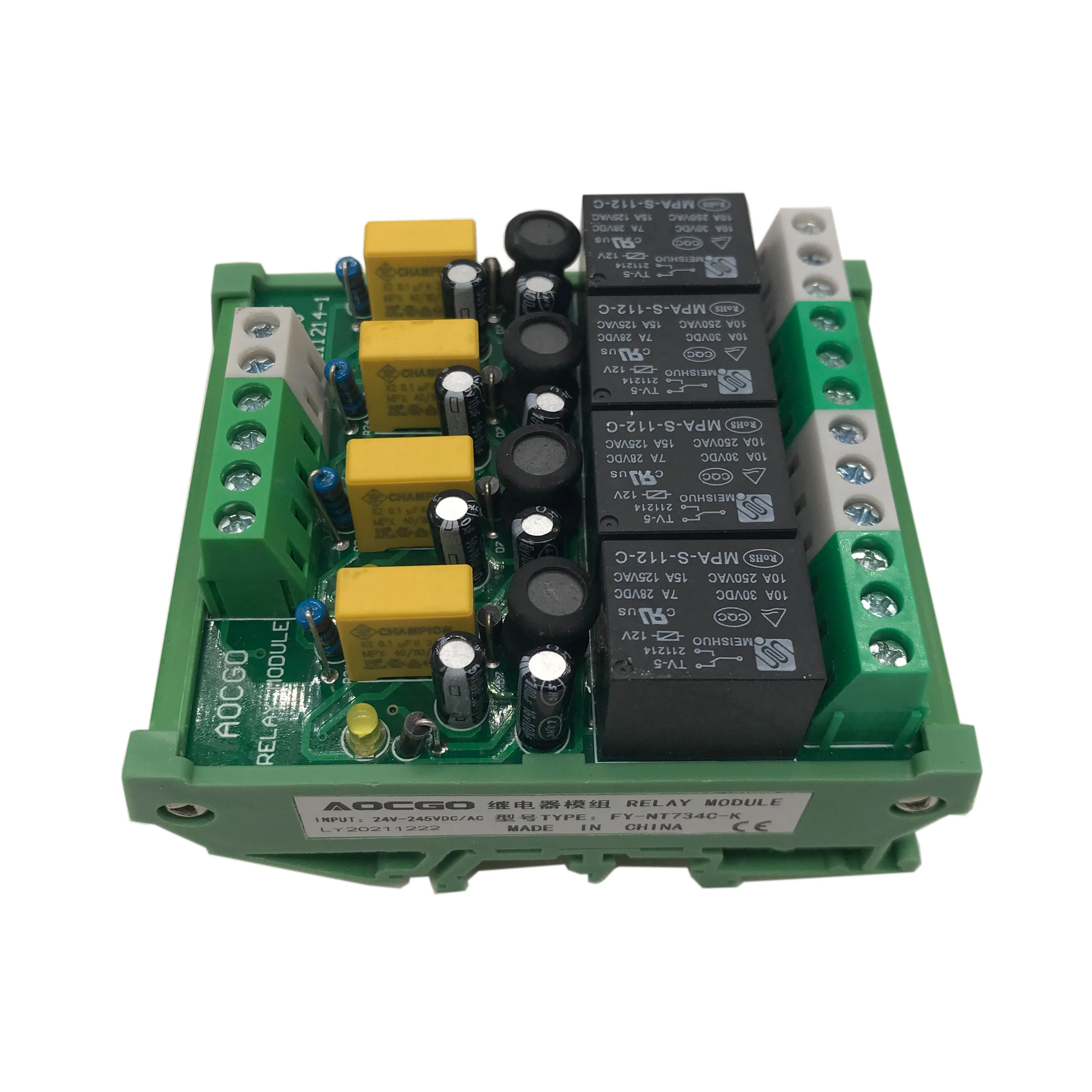 4 Channel T73 Relay  10A 250VAC/30VDC Input 24V-245V DC/AC