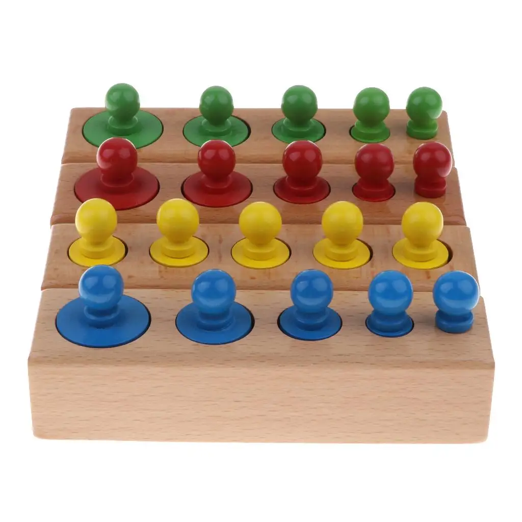 

Montessori Wooden Educational Toy Cylinder Socket Block Set for Toddler Cognition Learning Kindergarten