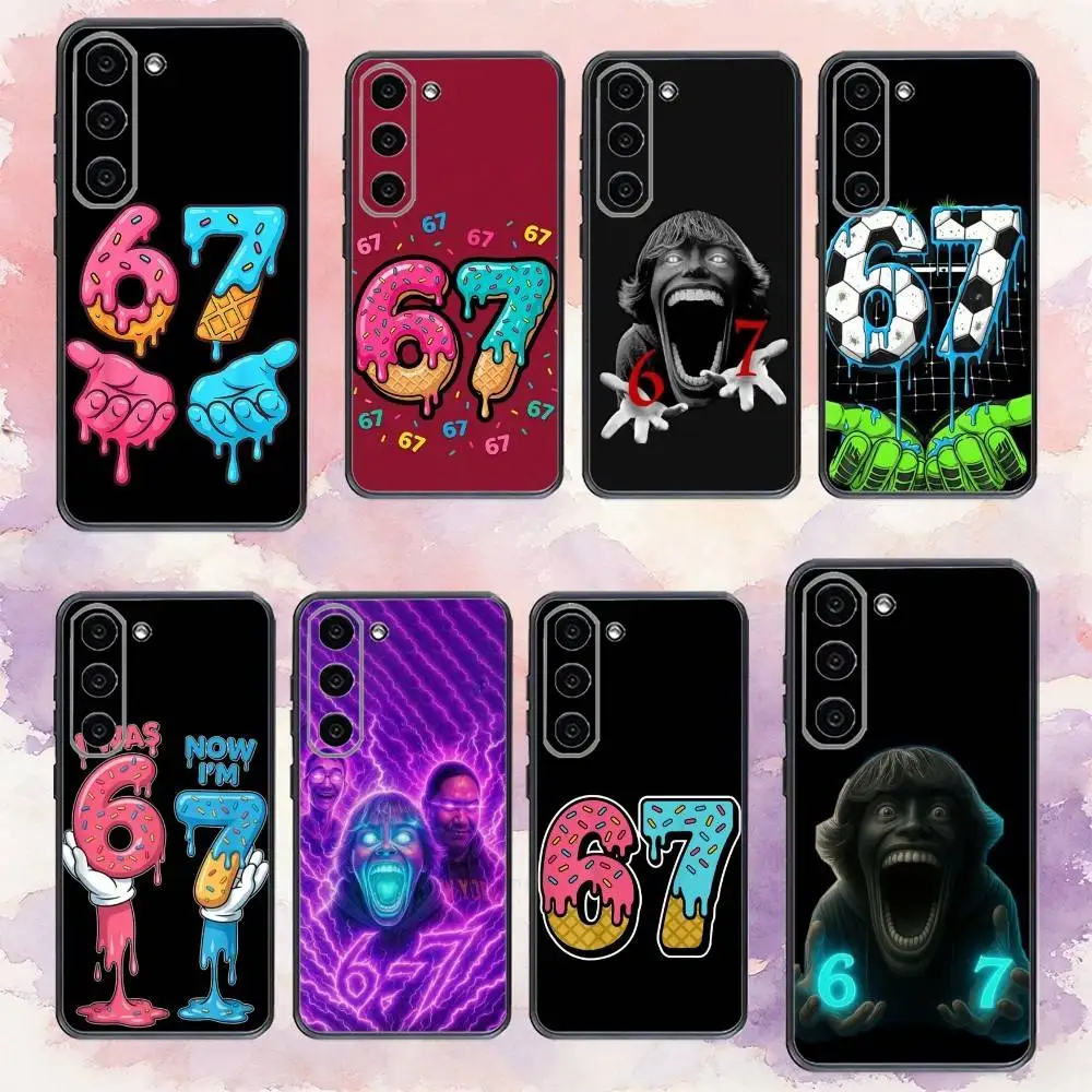 Six Seven 67   Phone Case For Samsung Galaxy A73,A72,A71,A70,A53,A52,A51,Others Soft Black Cover