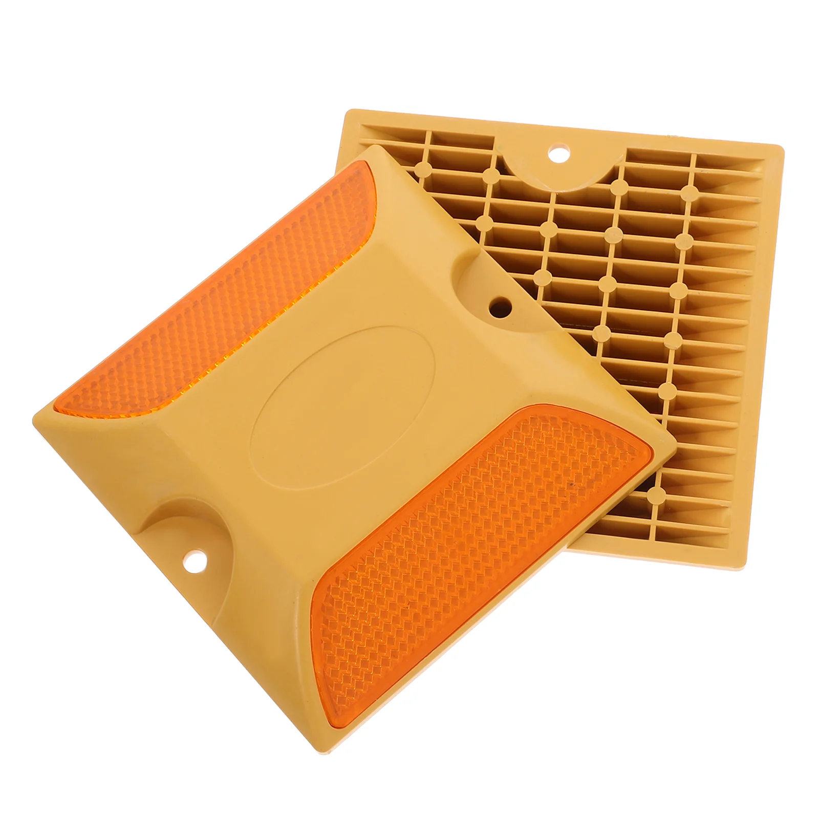 

2 Pcs Reflectors Reflective Plastic Road Signs Street Pavement Stud Markers Driveway Yellow Roadside Studs Baby