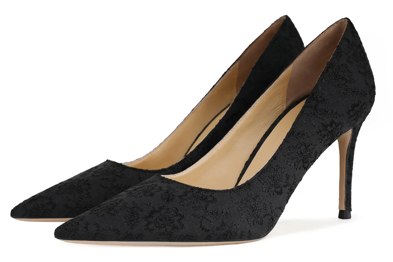 

【Measure your feet length before order】Embroider Luxury Designer Women Pointy Toe Pumps Stiletto High Heel Sexy Shoe 7-CHC-33