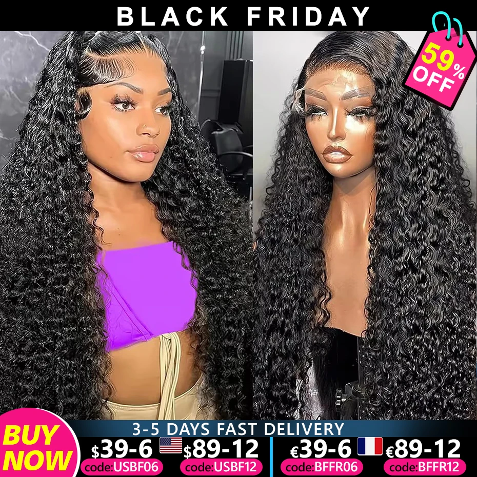 Brazilian Deep Wave 34 36 Inches 13x6 Human Hair Wig 13x4 Lace Frontal Hair Wig 5x5 Glueless Curly Lace Front Human Hair Wigs