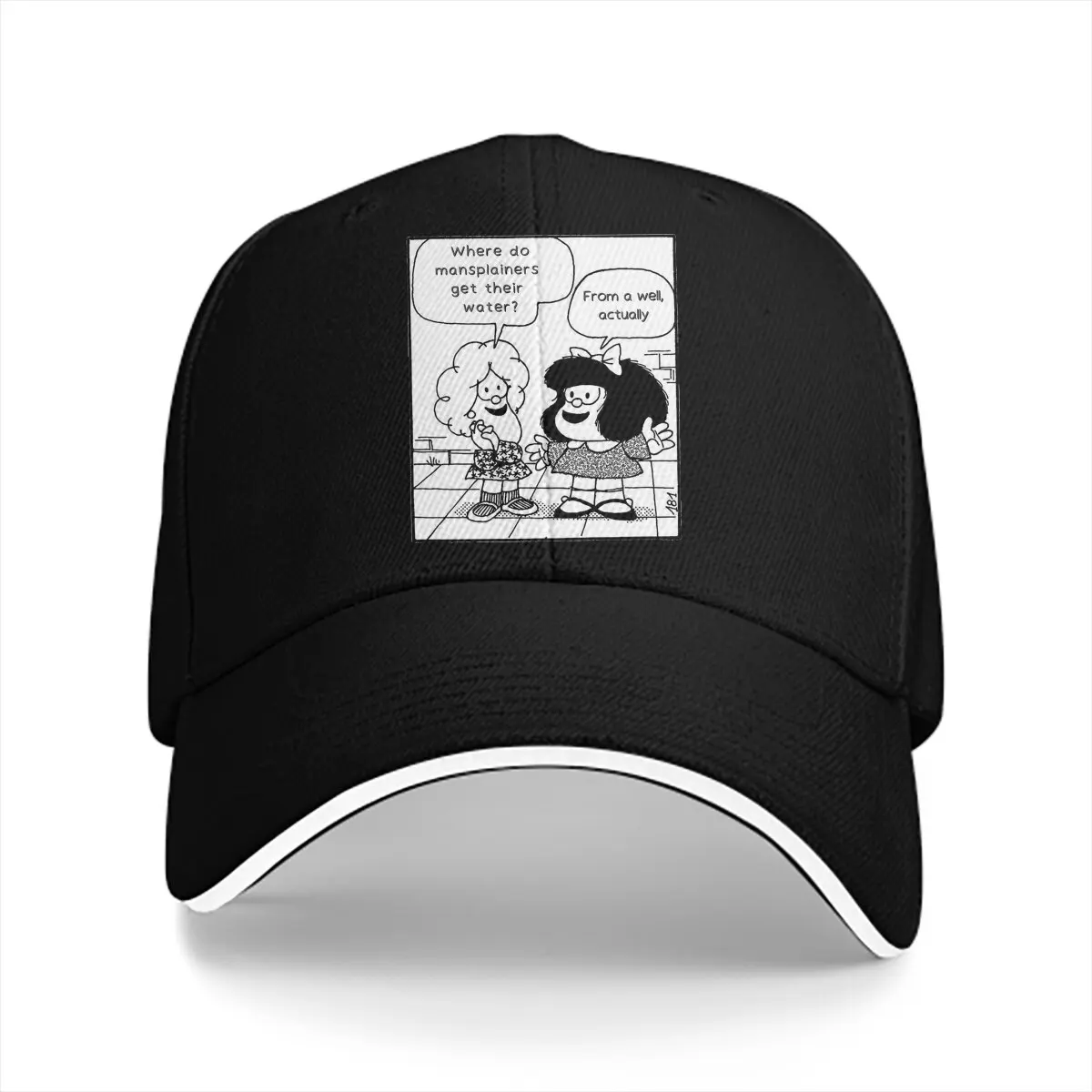 Summer Cap Sun Visor Mansplaning Hip Hop Caps Mafalda Quino Comics Manga Girl Peaked Hats