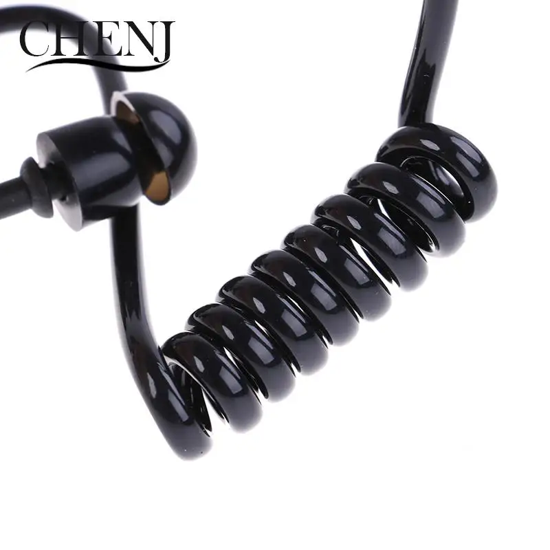 Black Replacement Coil Acoustic Air Tube Earplug For Radio Earpiece Headset