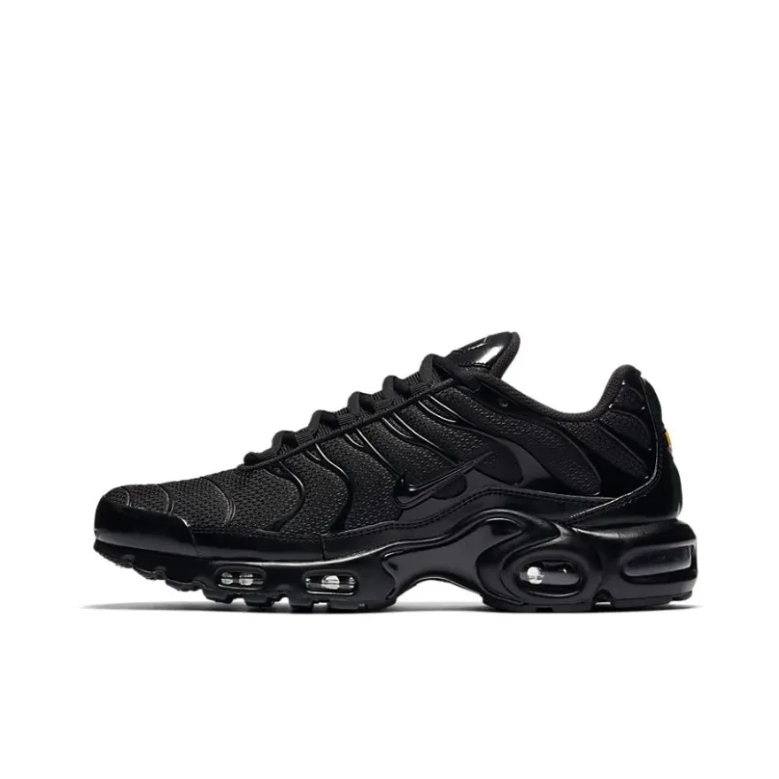 Nike Original Air Max Plus Low Men\'s Casual Running Shoes Retro Comfort Shock Absorption Sneakers Black