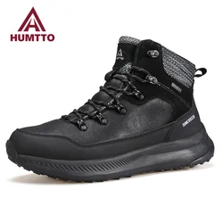 HUMTTO Winter Wandern Stiefel Wasserdicht Leder Schuhe für Männer Sport Luxus Designer Outdoor Klettern Trekking Schnee Turnschuhe Herren