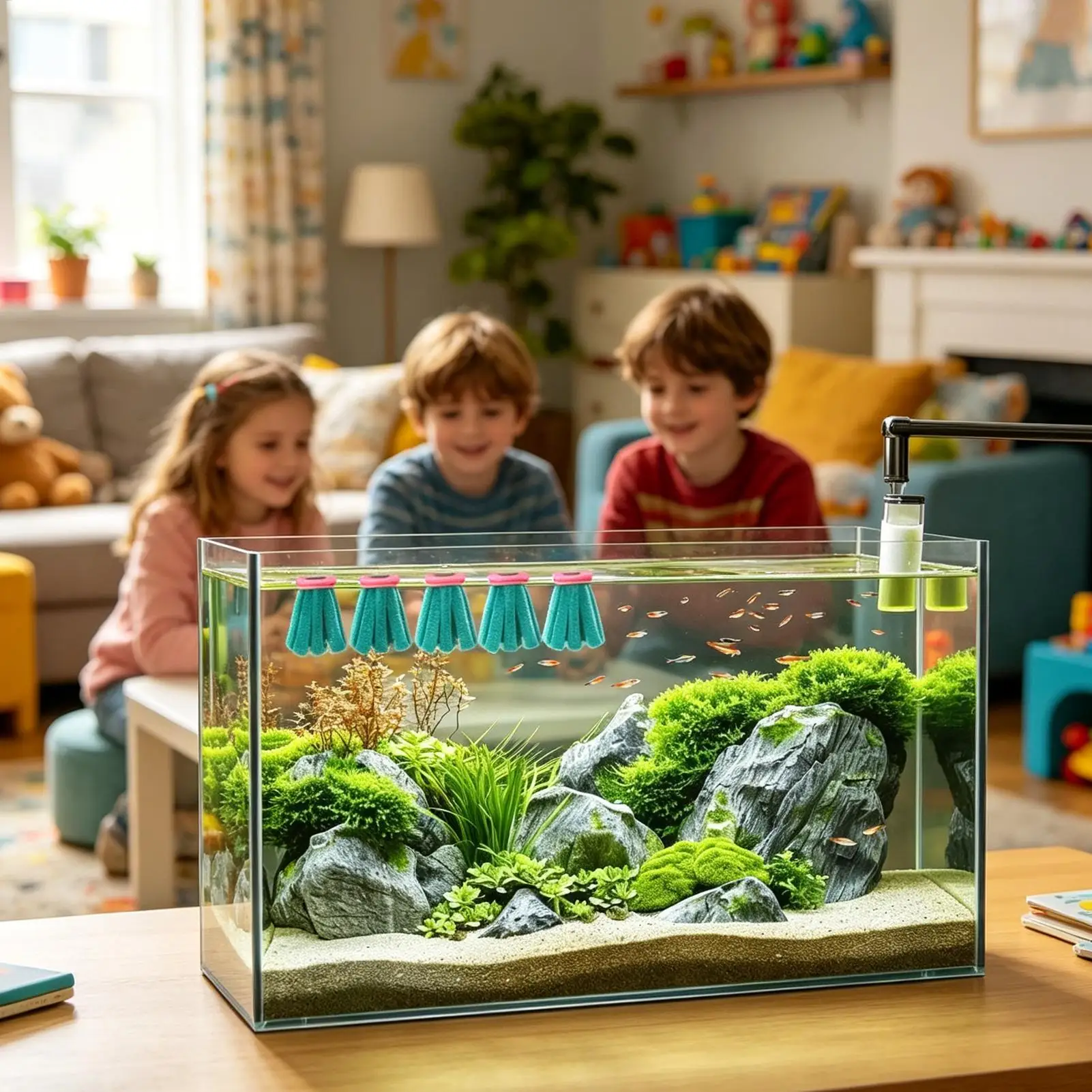 10 Stück Aquarium-Legenetz, dekorativer schwimmender Eiersammler, Grasversteck für Betta-Frauen zum Ausruhen, Füttern und Schutz – Detail 3
