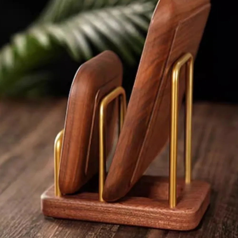 

Wood Base Cutting Board Storage Rack Multi Layer Design Convenient Wood Metal Cookware Holder Stable Pots Pan Lids Rack Cabinet