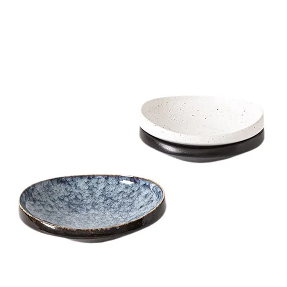 High Quality Thick Rim Ceramic Bowl Retro Soup Noodle Salad Bowl Heat Resistant Tableware
