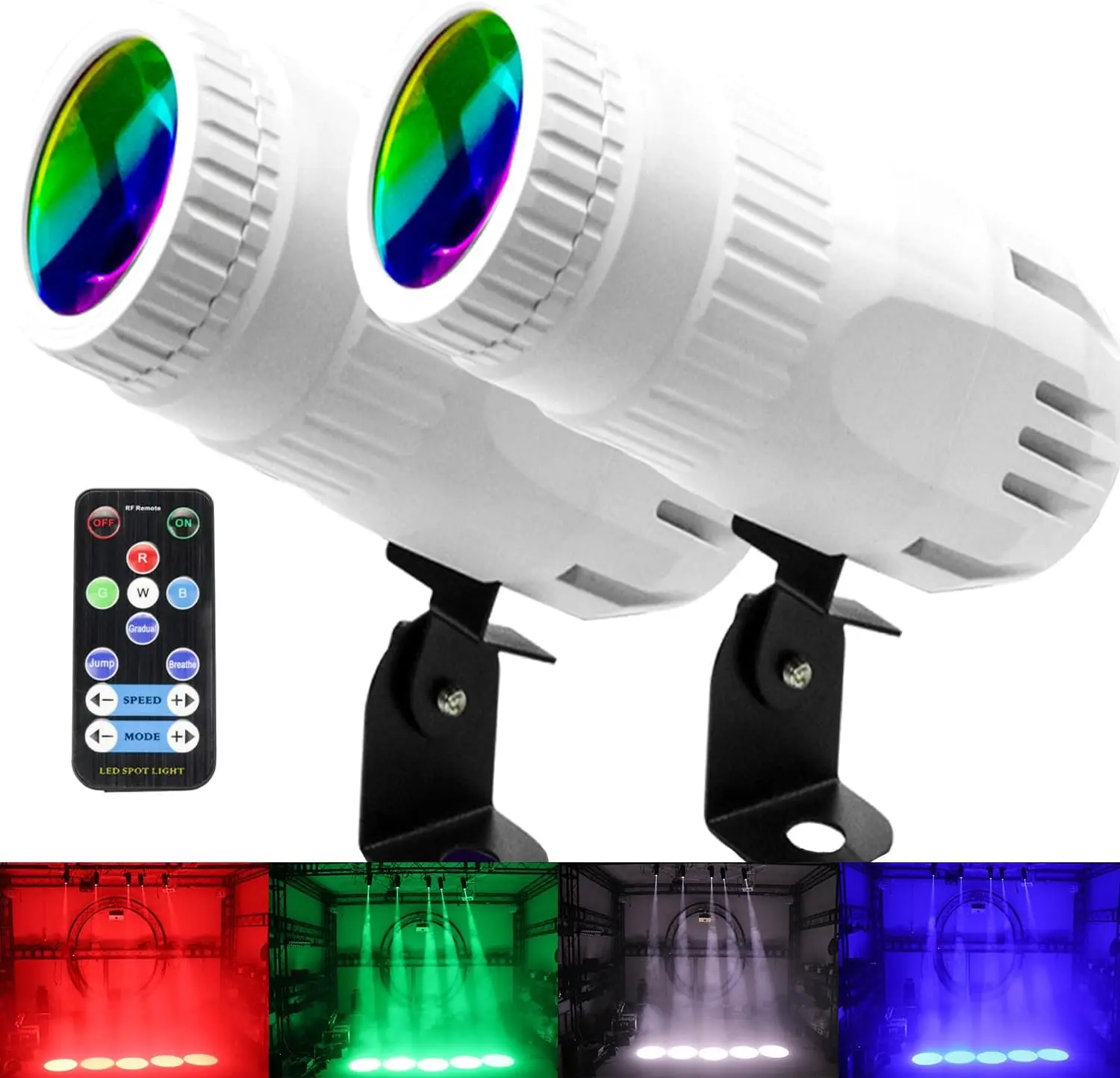 

4 in 1 Small Spotlight Mini RGBW LED Beam Spot Lights Stage Effect Lighting LED Beam Pinspot Light