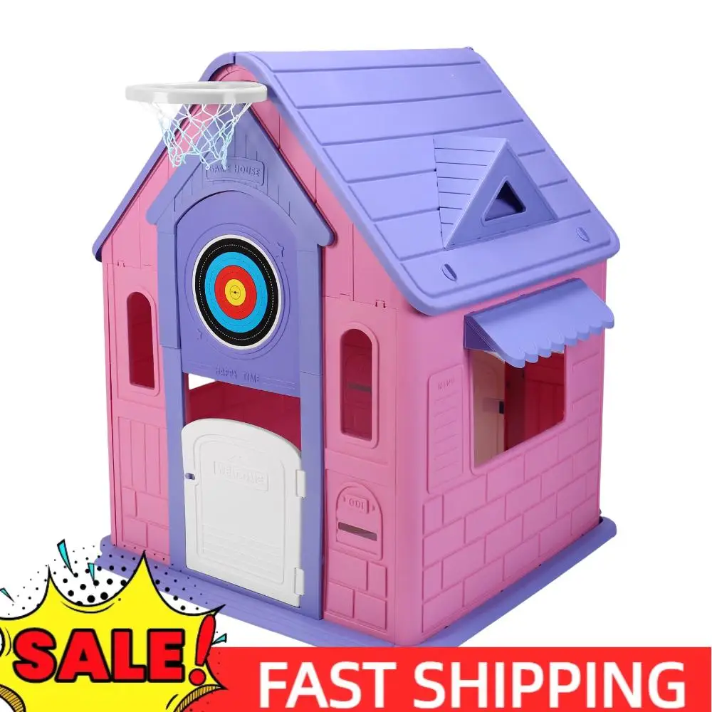 

Игровой набор для дома и улицы с баскетбольным кольцом, дартс, садовые игры, коттедж, игровой домик на открытом воздухе для малышей