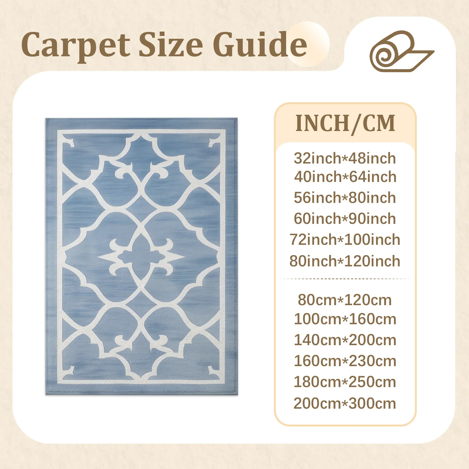 Large Indoor Area Rug: Soft Velvet Low Pile Non-Slip Dotted Backing Machine Washable, Light Blue Moroccan Trellis Pattern Rug for Living Room, Bedroom, Entryway Home Decor