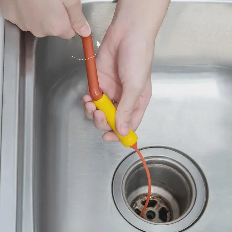 1Pc Hand Cranked Pipe Toilet Drain Household Sink Drainage Anti Clogging Cleaner - view 2
