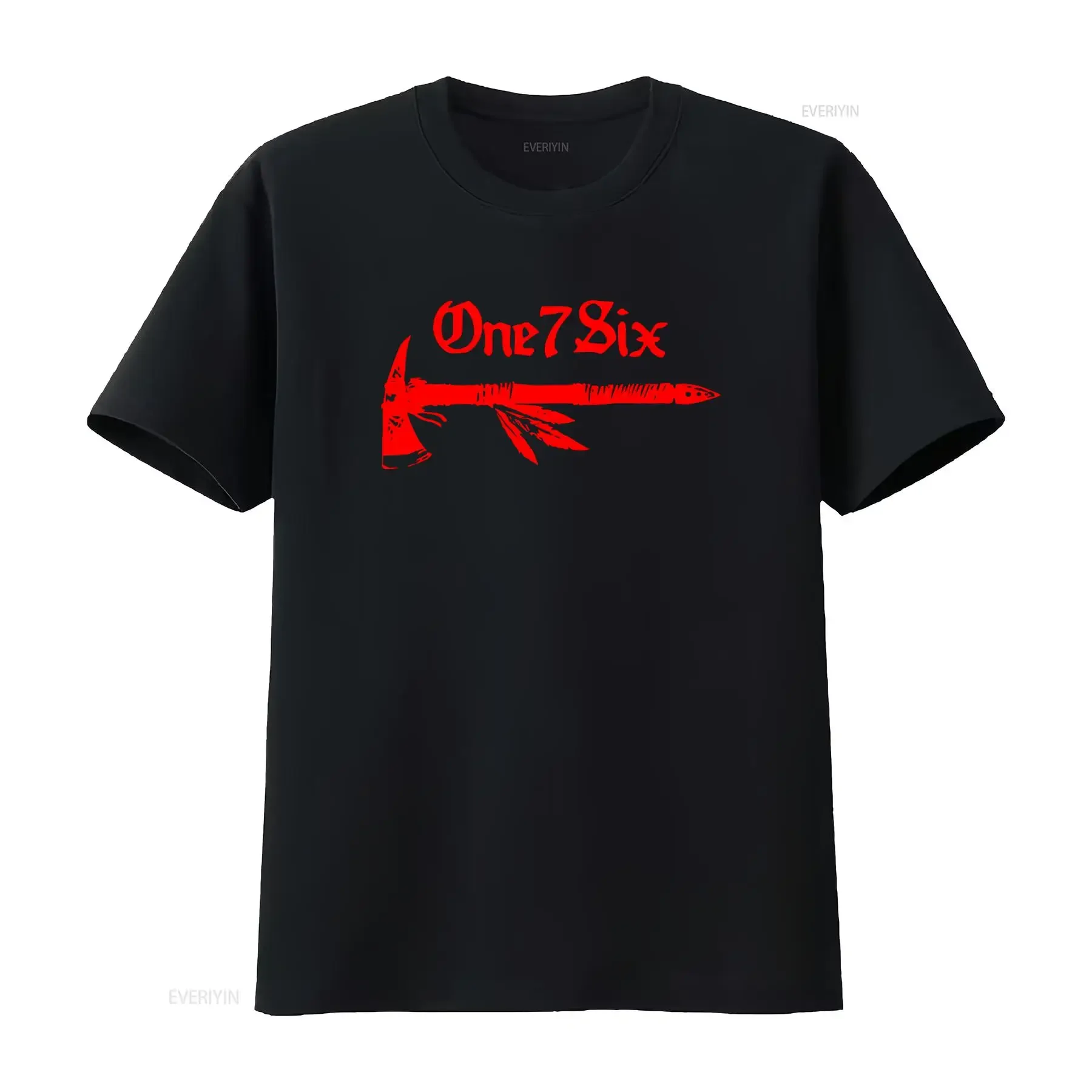 One7Six Tomahawk Motto Team T Shirt Large Navy New Sealed Bold Red Design vintage Washed Unisex Versatile streetwear