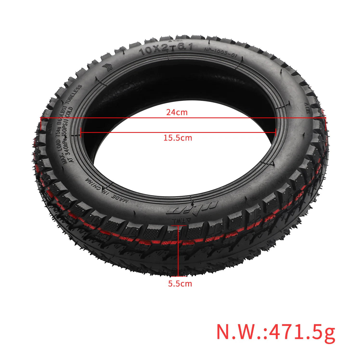 

10*2-6.1 Off-road Tubeless Tire - 10-inch Electric Scooter Modified Pneumatic Tire