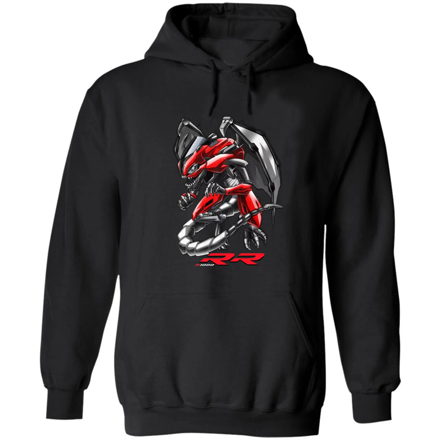 Classic German Motorcycle S1000RR Dragon Inspired Pullover Hoodie New 100% Cotton Casual Mens Sweatshirt Motor Rider Streetwear