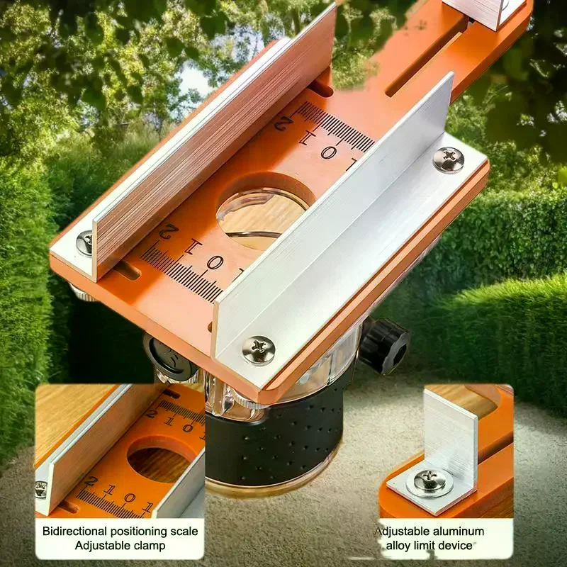 Router Slotting Locator, Slotted Base Bracket for Wood Milling Machine, Accurate Handheld Edge Trimmer.