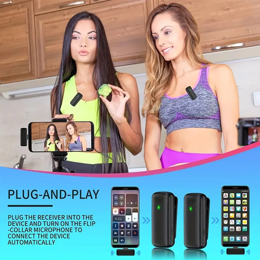 ميكروفون بلوتوث محمول K6 ميكروفون لاسلكي ذو طية صدر السترة مكبر صوت DJ MIC Gamer Gaming Phone Interview Youtube Live Streaming #6