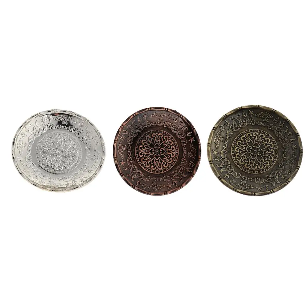 Drink Coaster Cast Iron Teacup Saucer Retro Zinc Alloy Mat for Tea Tableware Home Teahouse
