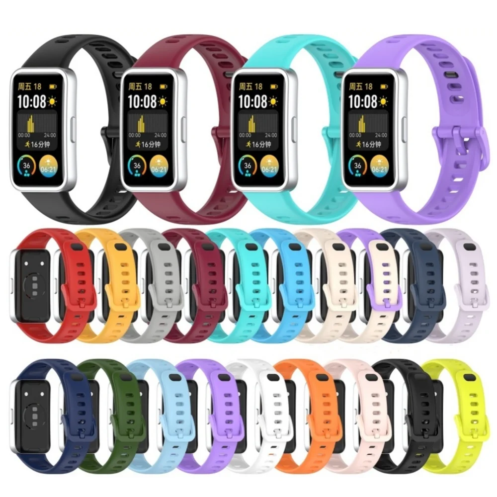 Силиконовый ремешок для huawei Band 10 10NFC 9 8, ремешок с пряжкой, аксессуары для умных часов